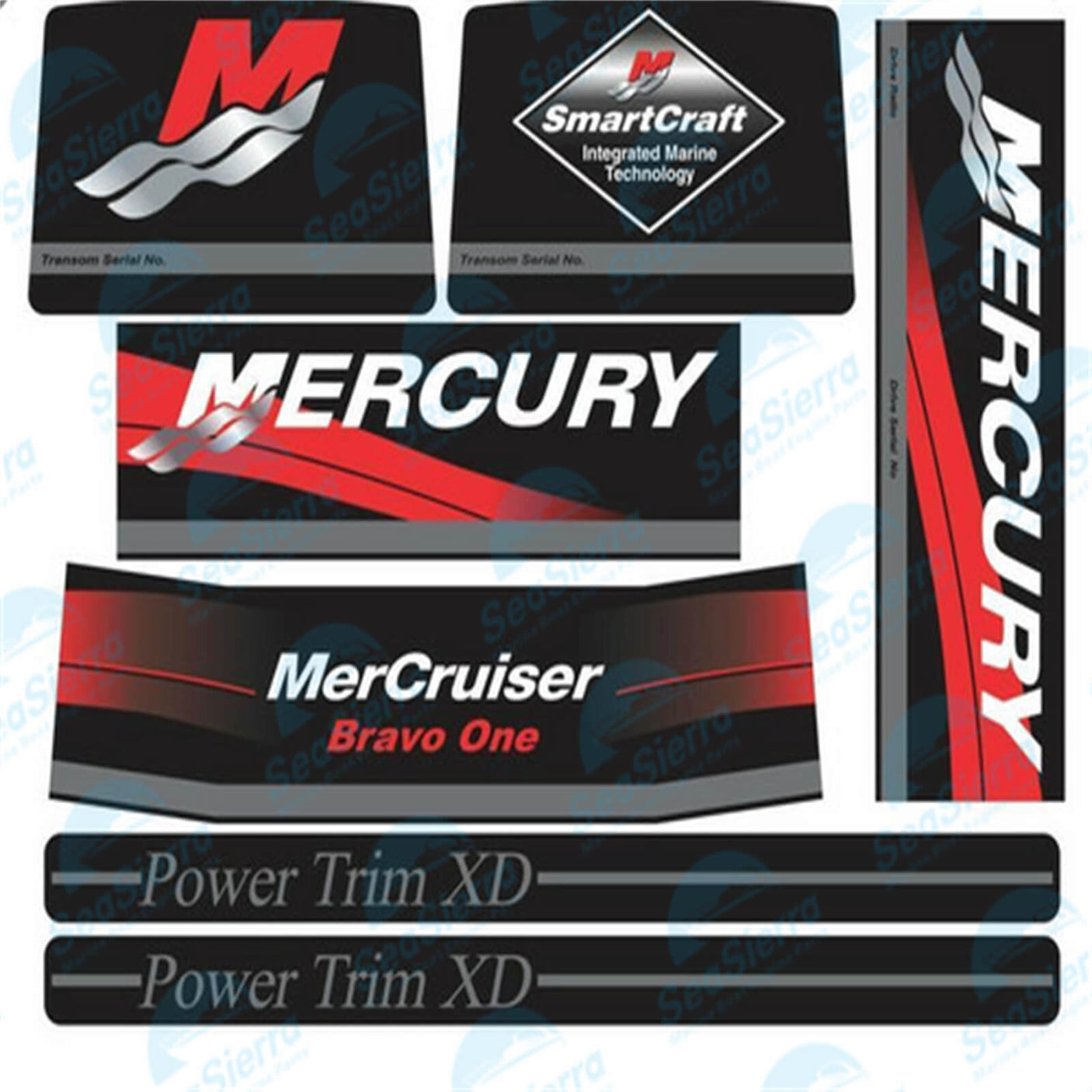 Decal Set – Fits Mercury/MerCruiser XR Bravo One Drive (Replaces 37-15167A90)
