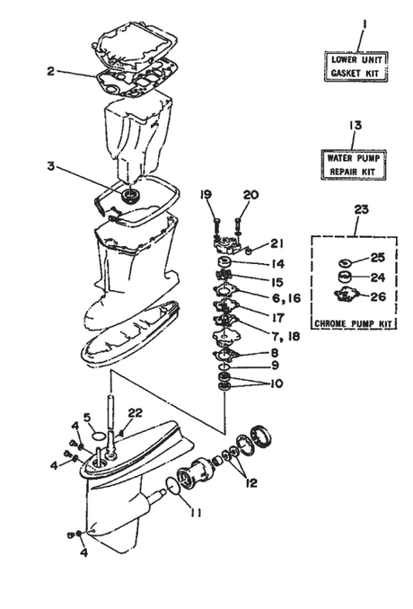 18-2785 Lower Unit Seal Kit for Yamaha 25 Hp Outboard 1984-85 | SeaSierra