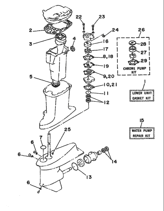 18-2792 Lower Unit Seal Kit for Yamaha 40HP, 50HP, Pro 50, P50 (1984-1994) | Sea Sierra