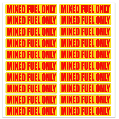 Mixed Fuel Only Stickers – Fits Outdoor Power Equipment, Recreational Vehicles & Marine Equipment (Replaces N/A)