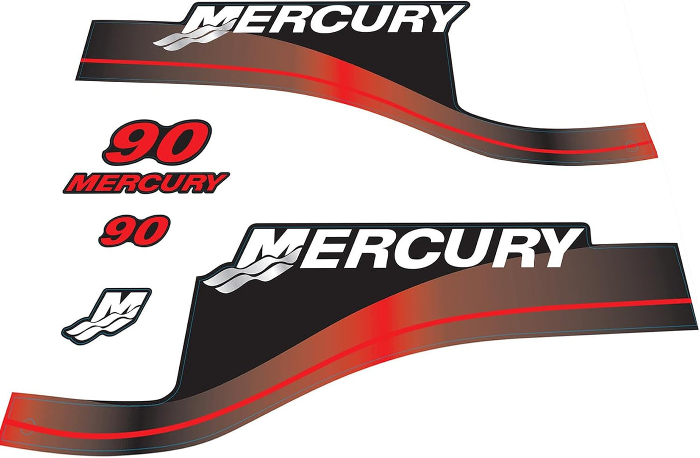 Decal Kit – Fits Mercury 90HP (Replaces 823417A00, 826321A00)