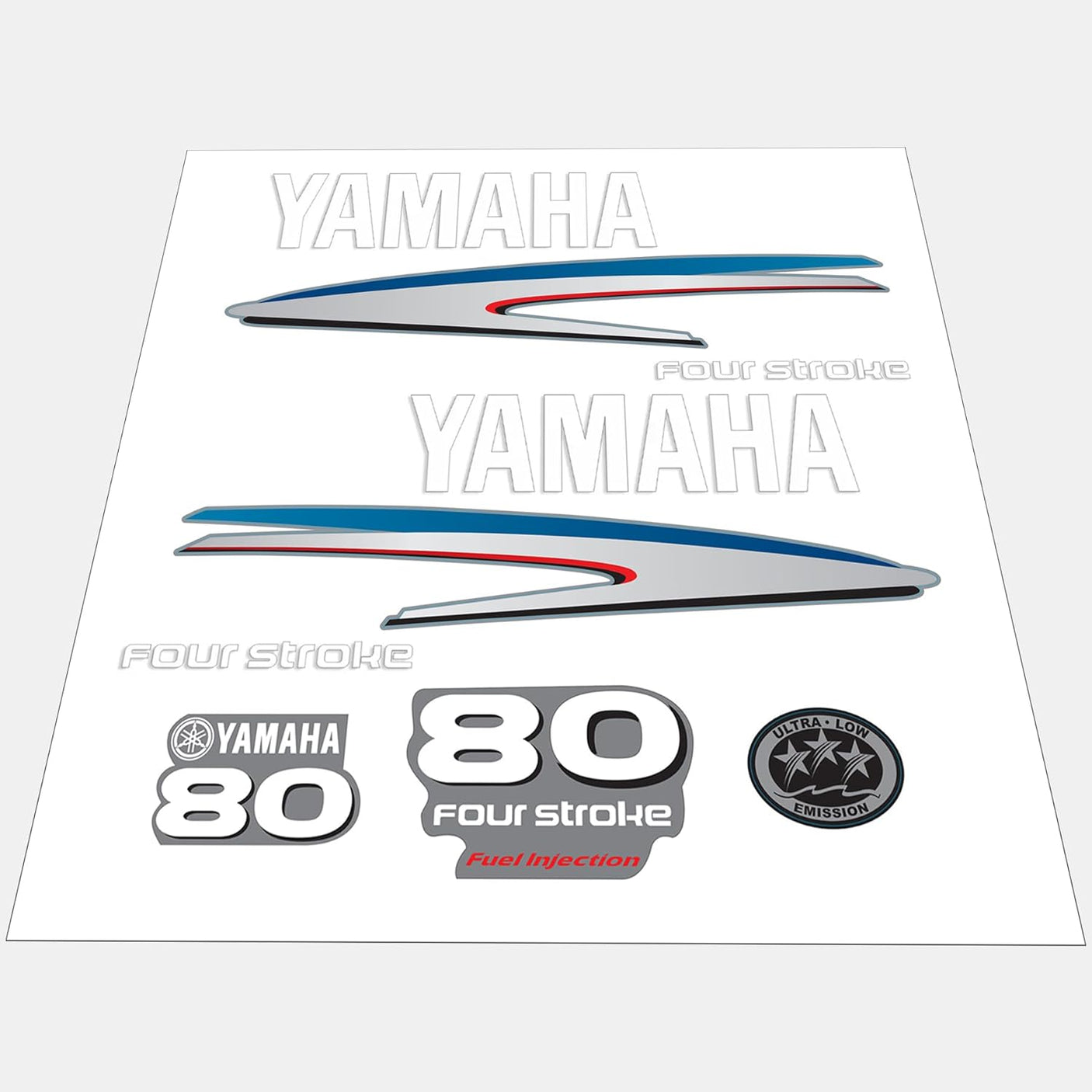 Decal Kit – Fits Yamaha 80HP 4-Stroke & 2-Stroke Outboards (Replaces 24DC908Y80)