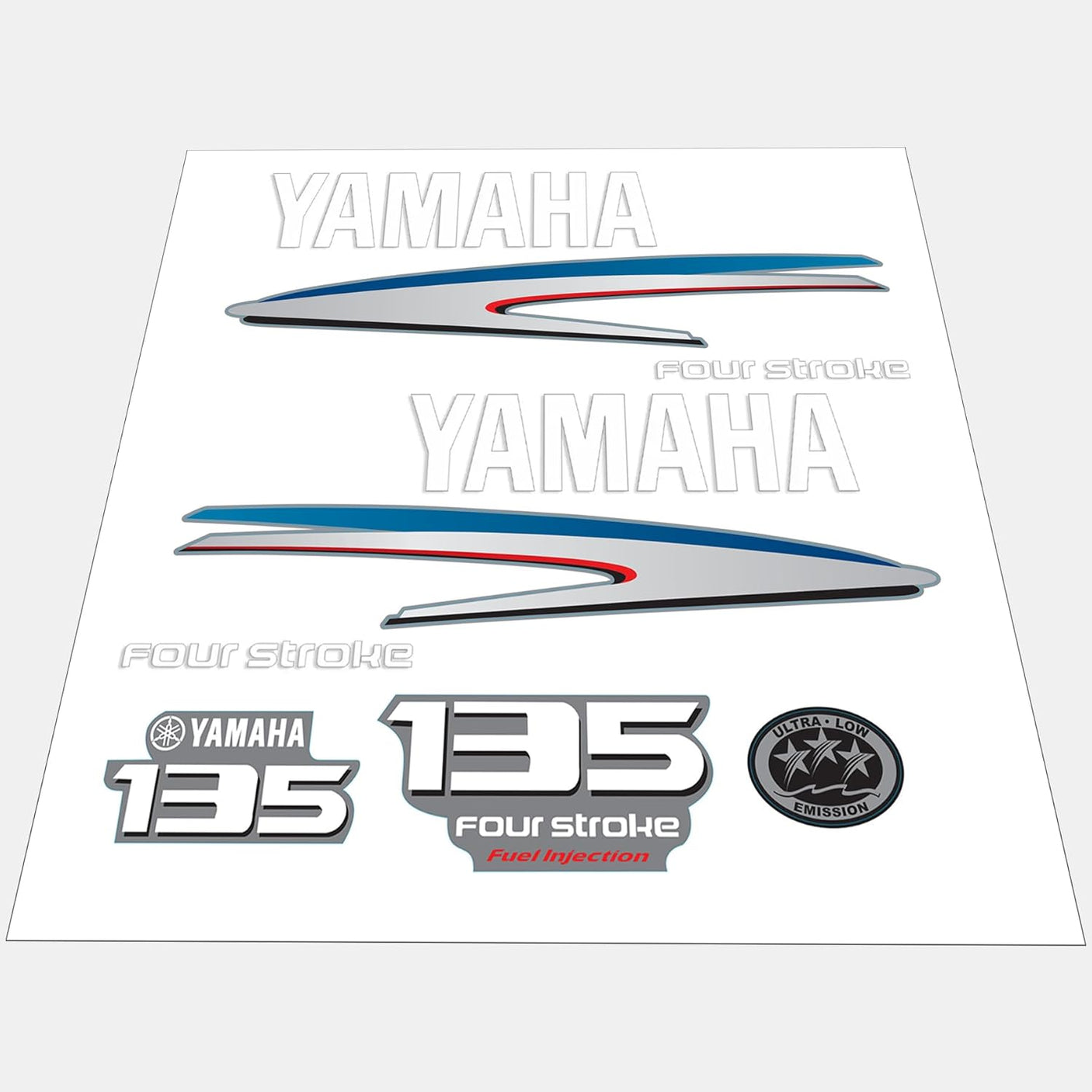 Outboard Cowl Decal Sticker Kit – Fits Yamaha 135 HP 4-Stroke (Replaces 24DC905Y135)