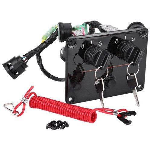 Dual Key Switch Assembly Panel – Fits Yamaha Outboards (Replaces 6K1-82570-08, 6K1-82570-13)
