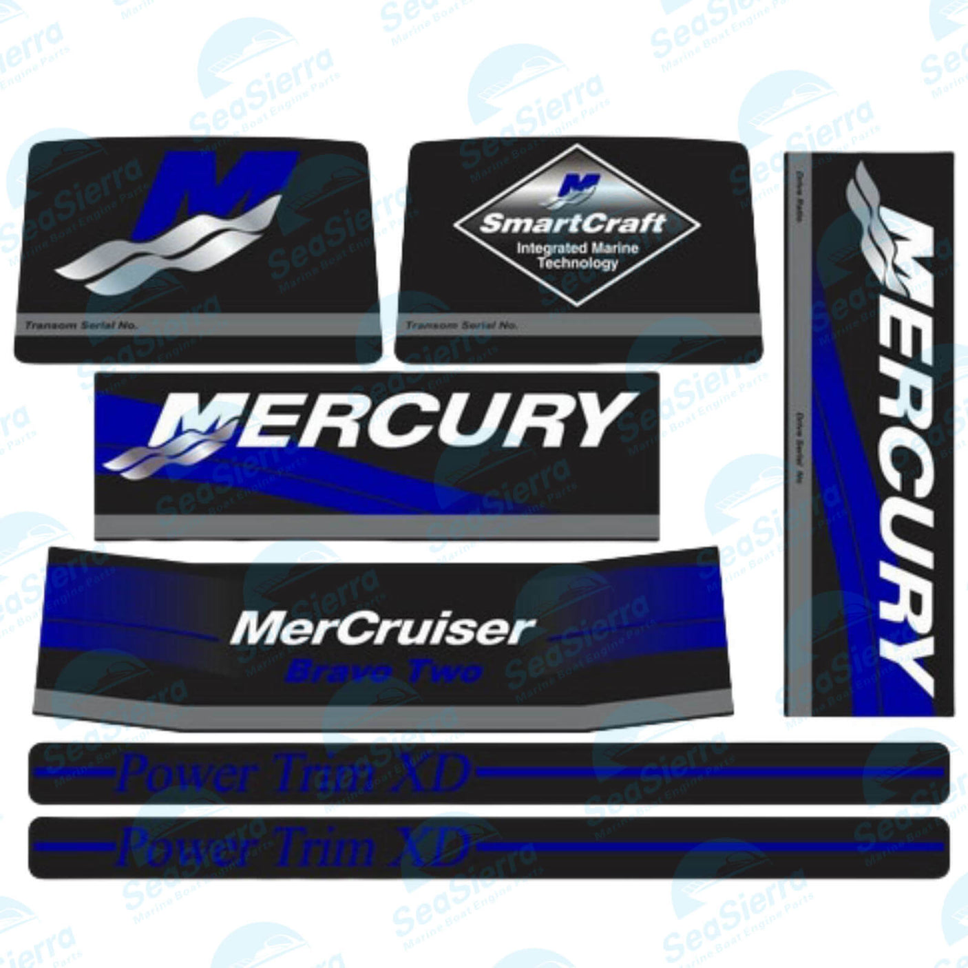 Decal Set – Fits MerCruiser Bravo Two (Replaces Mercury Marine 37-13722A90, 13722A90)
