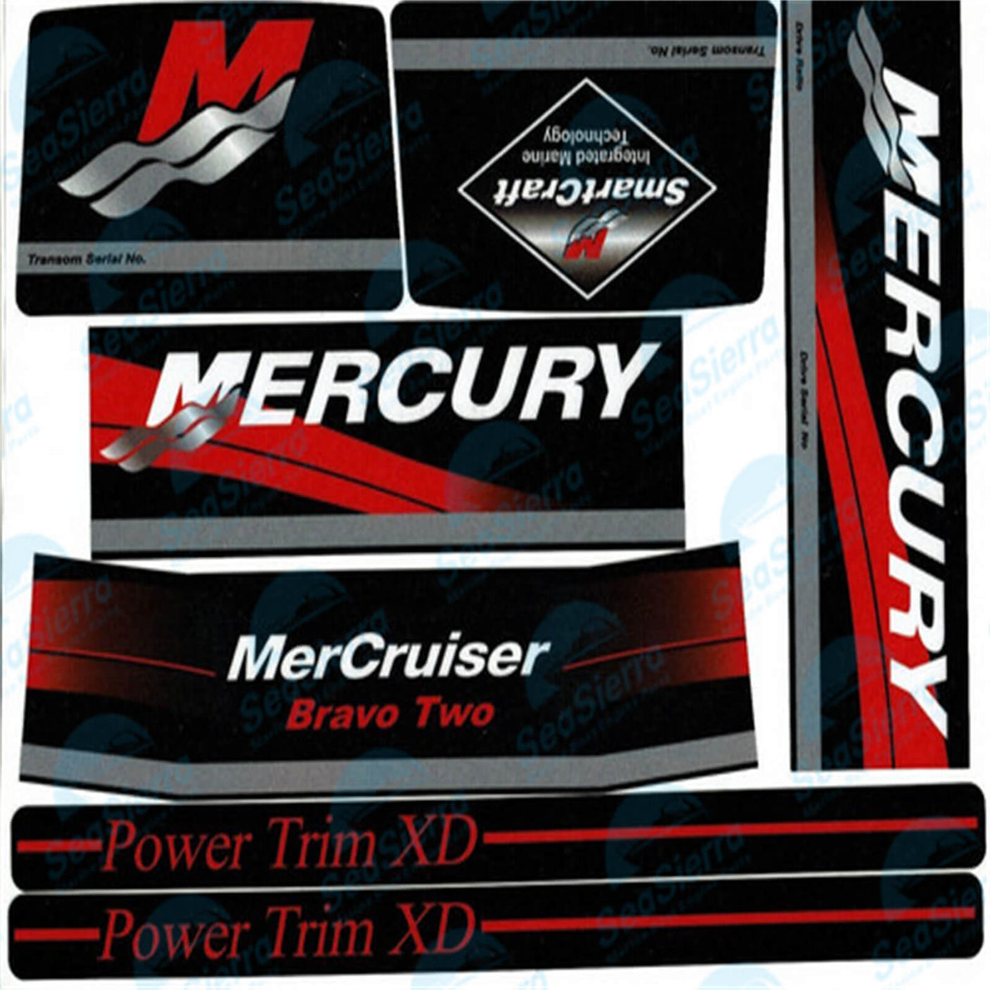 Decal Sticker Set – Fits MerCruiser Bravo Two 5.7L-8.2L (Replaces Mercury Marine 37-13722A90, 13722A90)