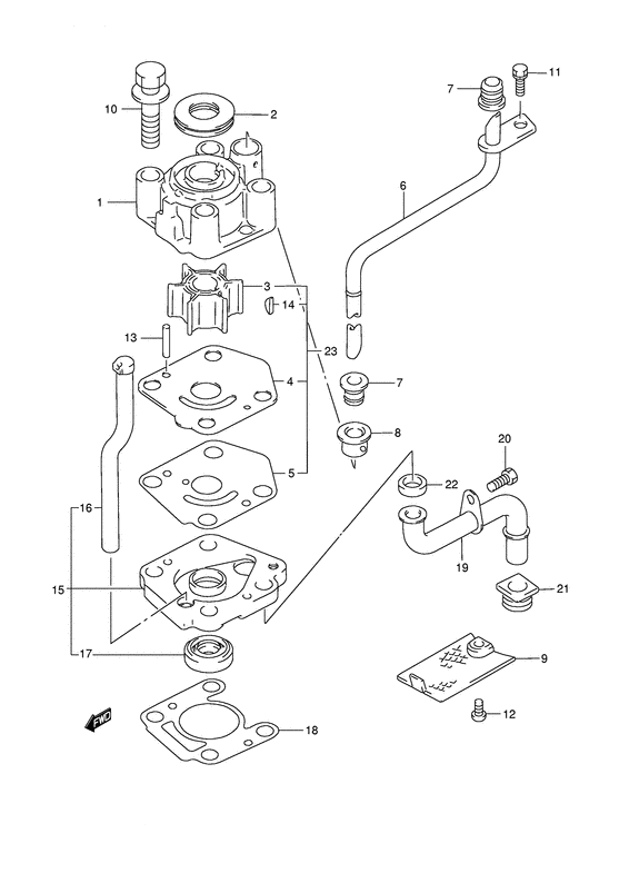 18-3256 Water Pump Impeller Kit for Suzuki 9.9HP 15HP DT9.9 DT15C DF9.9 DF15 | SeaSierra