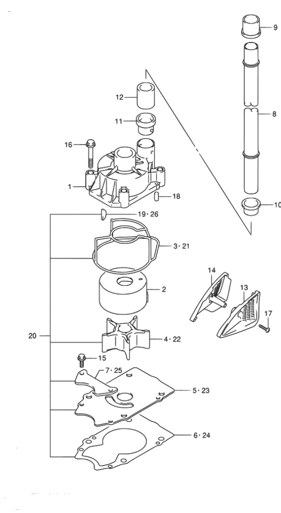 1832671 Water Pump Impeller Kit for Suzuki 200-300 HP DF200 DF225 DF250 DF300 DF250A DF300A | SeaSierra