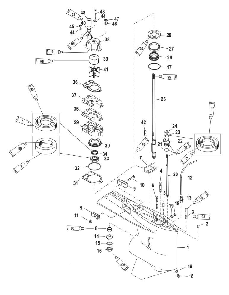 18-3320 Water Pump Service Kit for Mercury 75-220 HP Outboard Motor Sierra | SeaSierra