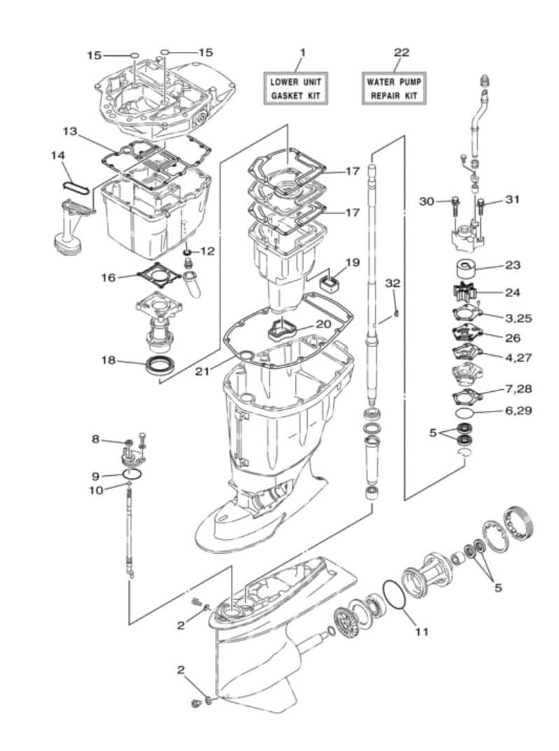 18-3409 Water Pump Kit with Housing for Yamaha 75-100 HP | SeaSierra