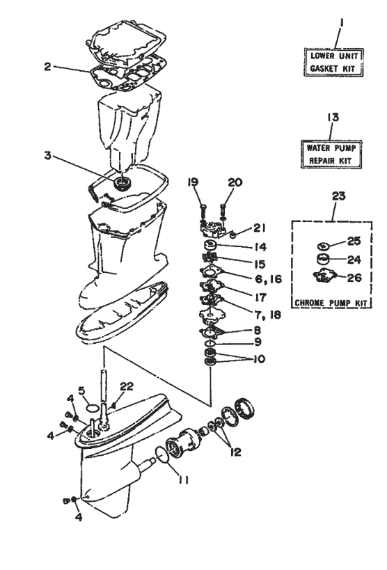 18-2785 Lower Unit Seal Kit for Yamaha 25 Hp Outboard 1984-85 | SeaSierra