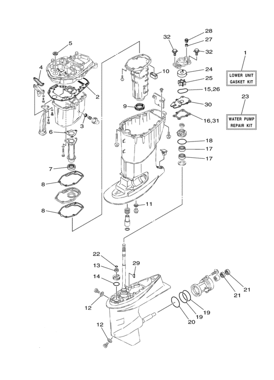 6N6-W0078-02-0 Water Pump Kit for Yamaha 115, 130 HP C115 F115 S115 L130 S130 | SeaSierra