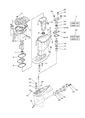 6N6-W0078-02-0 Water Pump Kit for Yamaha 115, 130 HP C115 F115 S115 L130 S130 | SeaSierra