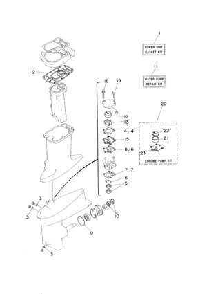 18-2789 Lower Unit Seal Kit Compatible with Yamaha 25 Hp 1997-02 | Sea Sierra