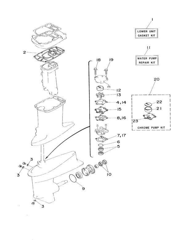 6J8-W0078-A2 Water Pump Kit for Yamaha 9.9D, 15D, F9.9A, F9.9B | SeaSierra