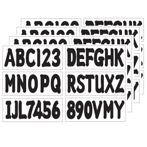 3" Alpha-Numeric Registration ID Stickers – Fits Boats, Cars, Mailboxes (Replaces JLM MARINE 883BK)