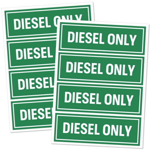 Diesel Only Sticker – Fits Marine, Automotive, Heavy Equipment Applications (Replaces JLM MARINE, Fuel Stickers, Silverbird Graphics)