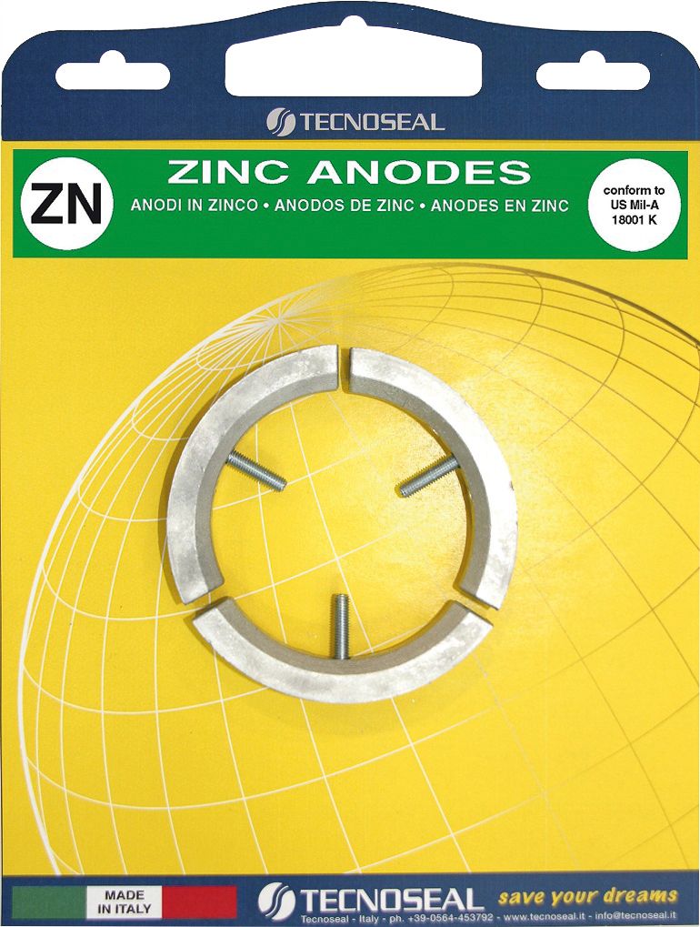 Volvo Penta 3-Piece Zinc Collar Anode Kit – Fits Volvo Elica 3-Blade Propellers (Replaces 3858399)