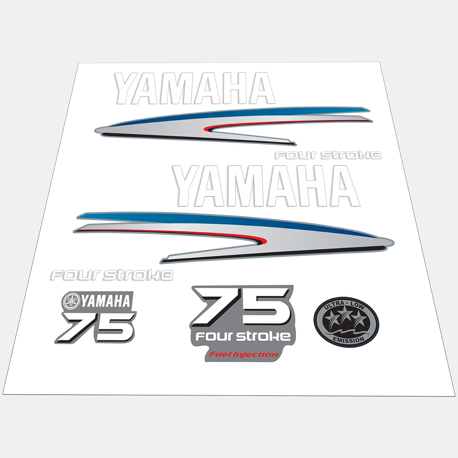 Decal Kit – Fits Yamaha 75 HP (Replaces 24DC900Y75, 24DC907Y75)