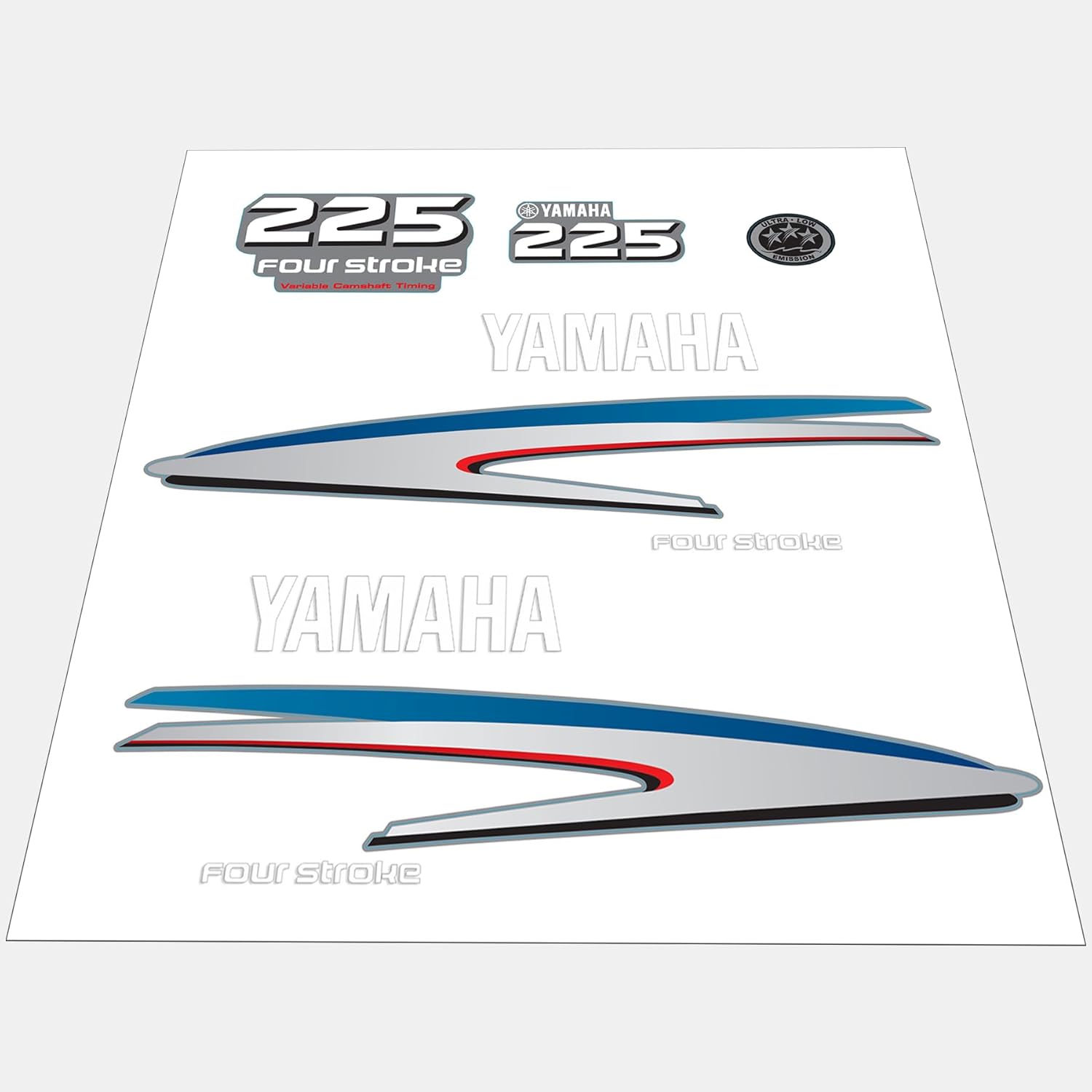 Decal Sticker Kit – Fits Yamaha 225HP 4-Stroke V6 Outboards (Replaces 24DC915Y225, 24DC918Y225)