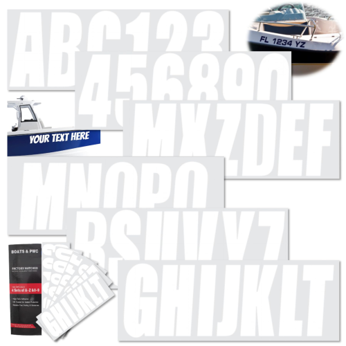 Boat Registration Number Stickers – Fits All Boats & Personal Watercraft (Replaces STIFFIE Uniline, Hardline, QuickMarine)